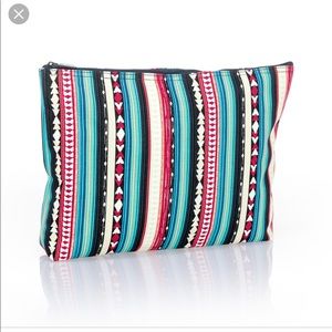 New Thirty-One Lg Zipper Pouch Southwest Stripe